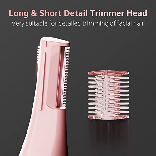 Ear Nose Hair Trimmer For Women, Rechargeable Eyebrow Facial Hair Trimmer, Painless Waterproof Nose Clipper 2023 Professional Dual Blades Face Shaver Pink (Pink) #TOP3