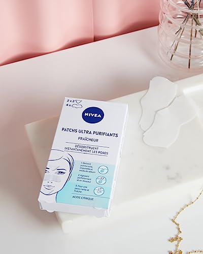 NIVEA Patchs Ultra Purifiants Fraîcheur (1 x 6 patchs), Patchs enrichis en Acide Citrique anti points noirs & impuretés, Patchs Nettoyants pour tous types de peaux (Lot de 2)