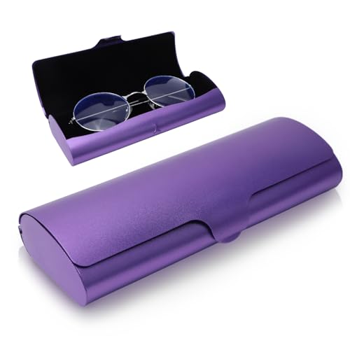 Image of Hifot Aluminium Glasses Case, Slim Reading Glasses Case, Portable Travel Metal Eyeglass Spectacles Protection Hard Shell