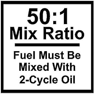 Mix Ratio Chart 50:1 2-Stroke 2-Cycle Oil Fuel Chainsaw GASOLINE STICKER DECAL (Size: 3")