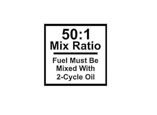 Mix Ratio Chart 50:1 2-Stroke 2-Cycle Oil Fuel Chainsaw GASOLINE STICKER DECAL (Size: 1")