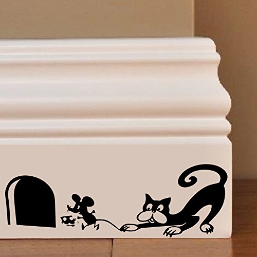 Inspired Walls® - Adhesivo decorativo para pared con diseño de gato y ratón