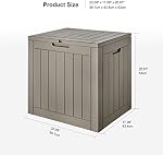 Outdoor Deck Box Container, 118L/31.2Gal | Lockable Lid, Side Handles