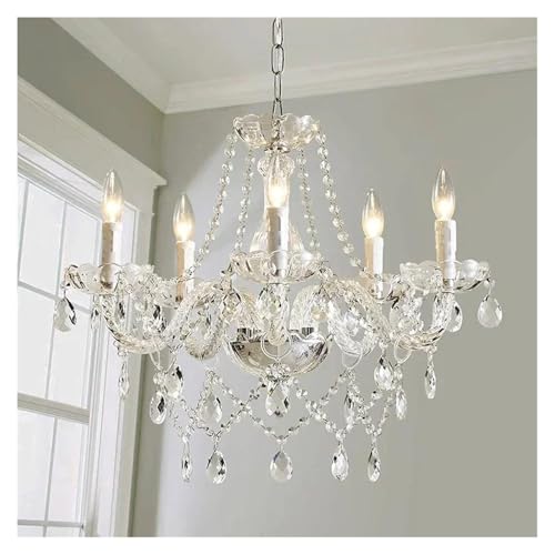 Lustre en cristal européen blanc et luminaires suspendus de salon