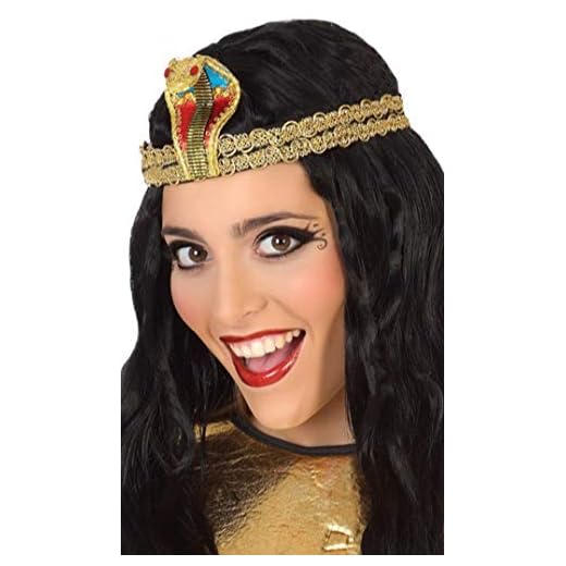 ATOSA cinta para el pelo dorada con cobra egipcia para cleopatra