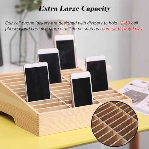 Mueble de madera para celulares con 24 compartimentos en capas 6