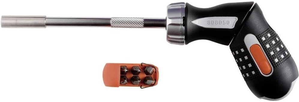 Bahco 808050P Ratchet Bit Screwdriver Swivel Pistol Grip