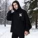 Covisoty Men's Fashion Hoodie Poncho Cape Cloak Techwear Sweatshirts Unisex Lightweight Patchwork Casual Pullover Black
