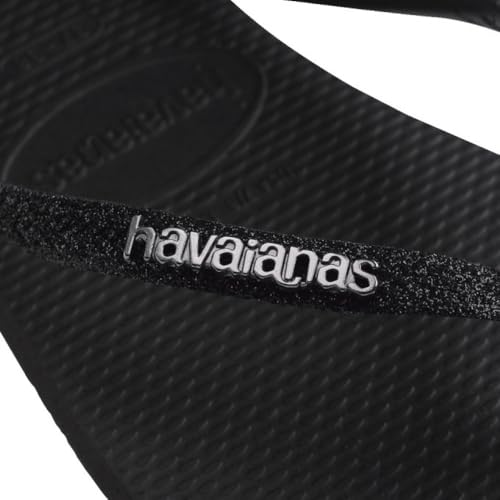 Havaianas Slim Glitter Ii Womens Sandals,Black/Black,37/38 EU