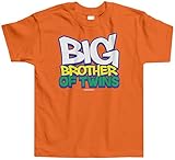 Threadrock Little Boys' Big Brother of Twins Toddler T-Shirt 2T Orange