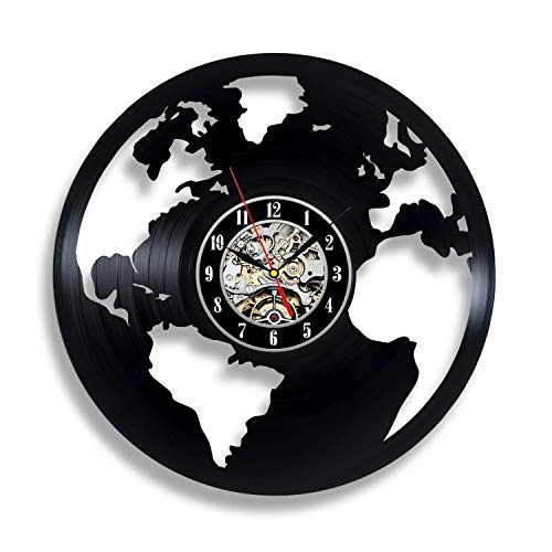 Handmade Solutions Earth Vinyl Record Wall Clock - Earth Day Best Planet For Women Kids Baby Girls Natural Art #TOP10