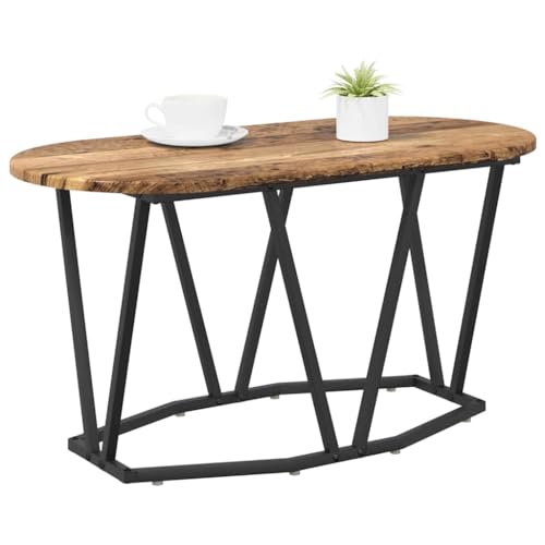 vidaXL Table Basse Bois Ancien 80 x 40 x 40.5 cm, Table Basse Ovale, Design Moderne, Bois...