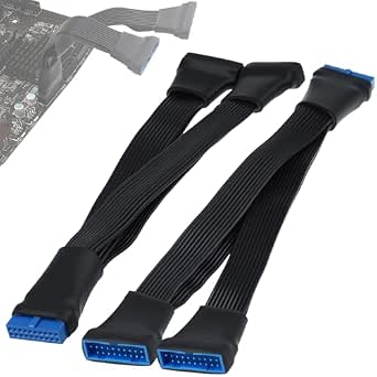 Amazon.com: SATUY 2Pcs USB 3.0 Header Splitter Extension Cable, 19/20 ...
