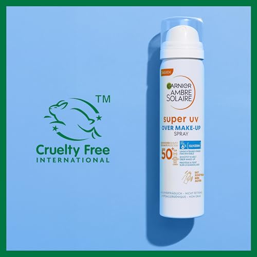 Garnier Ambre Solaire Super UV Over Make-up Spray LSF 50+ – Sonnenschutz-Spray für das Gesicht, Schützt vor Sonnenbrand und Hautbildverschlechterung, Mit Hyaluronsäure