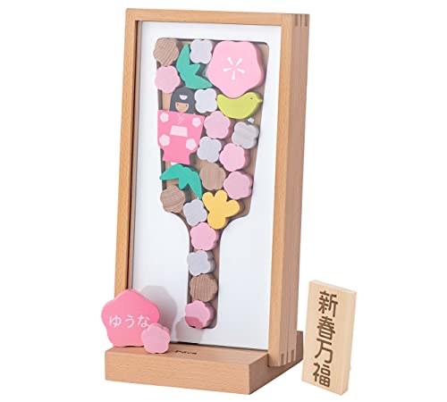 羽子板 女の子 正月 PUCA プーカのはごいた 木製 オリジナル新春万福木札付 (商品到着後にハガキ返送で名入れサービス有)