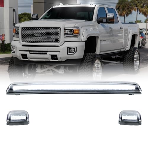 NJSBYL White LED Cab Lights for 2015-2019 Chevy Silverado 2500HD 3500HD, 2015-2019 GMC Sierra 2500HD 3500HD Truck Cab Roof Marker Lights Replacement Top Clearance Running Lights