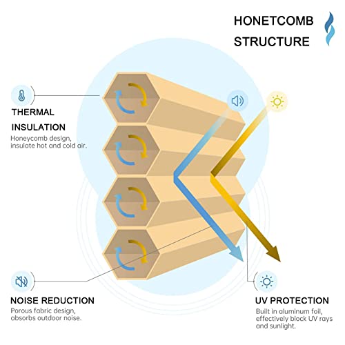Cellular Shades,30/45/60/85/90/105/110Cm Blackout Shades, Light-Filtering Honeycomb Pleated Shades,Insulated Roller Blinds For Windows,Easy To Install,Off-Beige-60X120Cm/23.6X47.2In #TOP1