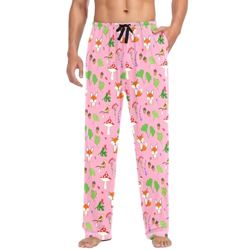 Fox Forest Men's Cotton Pajama Pants with Pockets and Drawstring Comfortable and Stylish,S