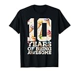 Photo Gallery 10 anni of being awesome gelato 10 compleanno maglietta Photo Gallery 10 anni of being awesome gelato 10 compleanno maglietta