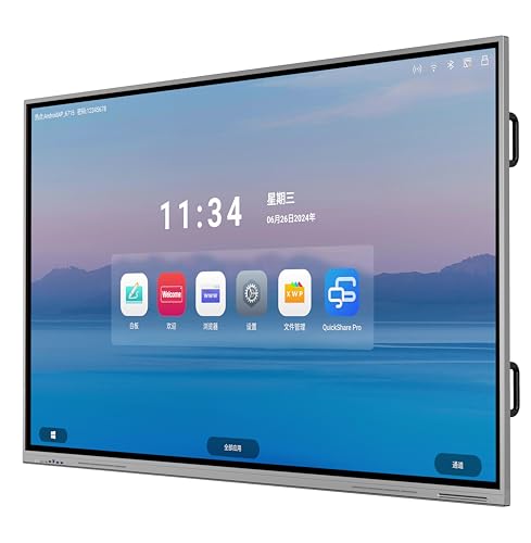 HWSXEEC 65 Inch Smart Board, 4K UHD Dual System Android & Windows, Built-in 48MP Camera, Interactive Touchscreen for Conference Room & Classroom