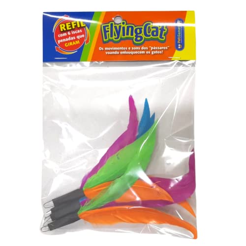 Pet Games Refil Com 6 Iscas Penadas Do Brinquedo Varinha Flying Cat Para Gatos