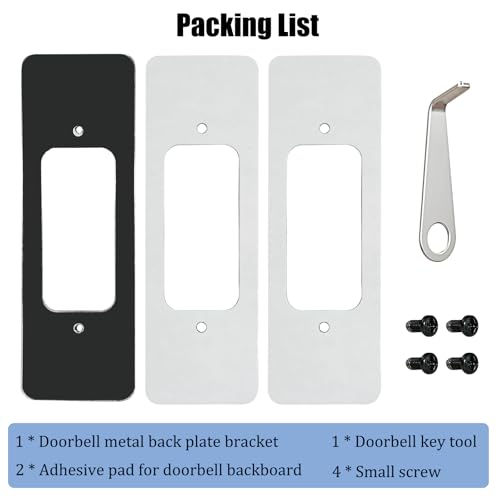 Blink Doorbell Mount, Adhesive Door Mount Compatible with New Blink Video Doorbell, Door Bell Key Replacement Tool, Doorbell Camera Mounting Bracket Accessories, No Drilling - Image 6