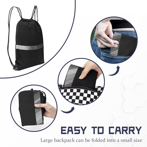 Image of AYKRM Black Drawstring Backpack Bag work Sackpack
