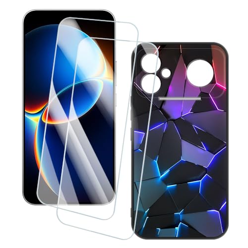 OAGELIM 2�Z�b�g �X�N���[���v���e�N�^�[ + �P�[�X Xiaomi Redmi K90 Max 5G (6.83 �C���`) �Ƃ̌݊������� �A�[�e�B�X�e�B�b�N�J�X�^���v�����g�J�o�[�Ƌ����K���X�t�B���� �X�N���b�`�h�~ (�􂯖�)