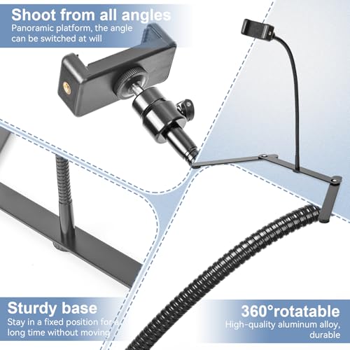YIFMEIG Adjustable Phone Tripod, Overhead Phone Mount, Tabletop Tripod for Cookie Decorating and Teaching Online Live Streaming and Showing Drawing Sketching Cooking by YIFMEIG - Image 5