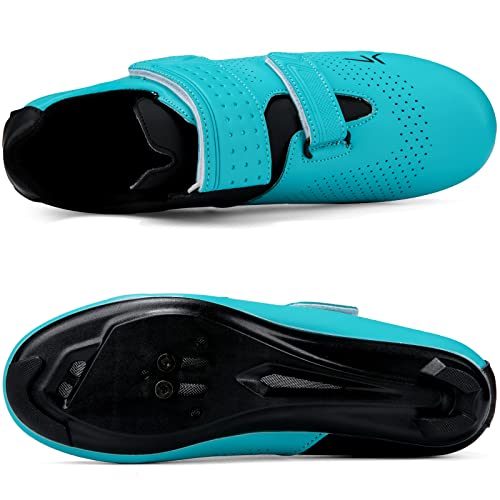 Image of Mens Womens Cycling Shoes Compatible with Peloton Road Bike Riding Bicycle Pre-Installed Delta Cleats