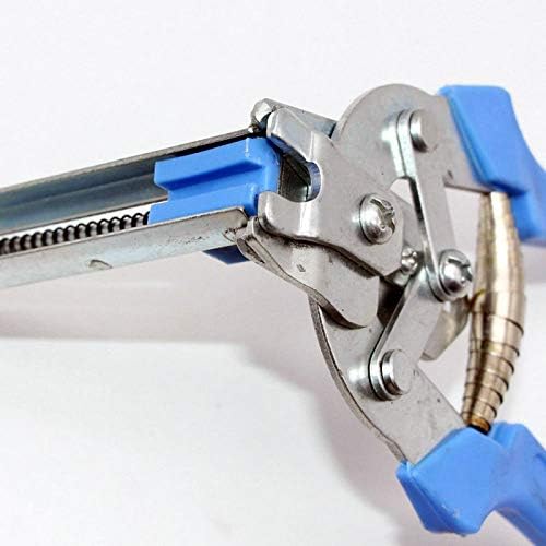 Hog Ring Plier Tool with 600 Pieces M Clips Staples Bird Chicken Mesh Cage Wire Fencing