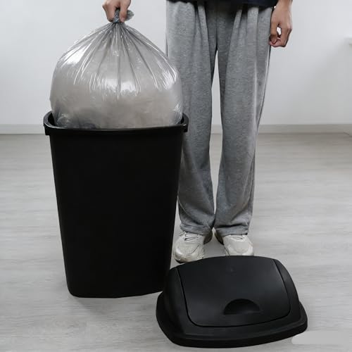 Canecas de basura de plástico con tapa batiente 13 galones 4 unidades miniatura 4