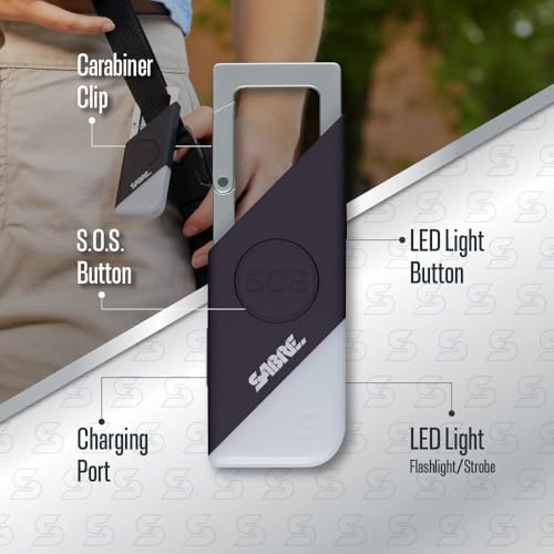 Image of Sabre Pepper Spray - Quick Release Keychain for Easy Carry & Fast Access, Max Police Strength Self Defense OC Spray with UV Dye, 10 Sec. Spray Time, Finger Grip - Faster Aim, 0.54 fl oz,Secure Safety