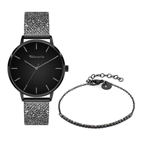 Tamaris Ensemble Montre et Bracelet TS-0056-MQB IP Noir coffret idée cadeau