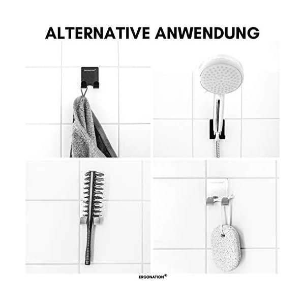 Ergonation Selbstklebender Rasiererhalter aus Edelstahl für Badezimmer, Dusche und Badewanne | Wasserdichter Halter… – Bild 4