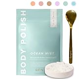 Bonblissity Body Scrub, Body Polish [OCEAN MIST] - Moisturizing & Exfoliating Body Scrub - Handmade, Eco-Friendly, Mess-Free with Gold Spoon, Gentle & Fluffy Texture, Made in USA