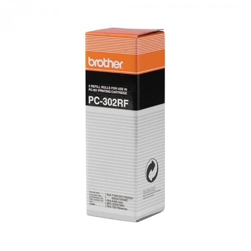 Brother PC-302 Lot de 2 rouleaux de transfert thermique pour imprimante Brother PC302RF Noir