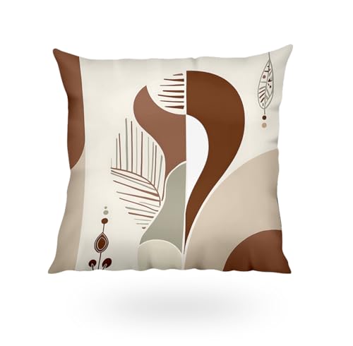 Image of SCPmarts Abstract Printed Cushion Cover Home Decorative Pillow for Sofa Soft Solid Square Throw Pillow Cushion Covers Satin Cushion Covers Set of 5 Size 16 x 16 Inch (C1)