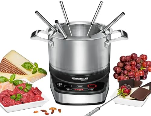 Rommelsbacher F 1200 elektryczny zestaw do fondue, stal nierdzewna, 2,5 l