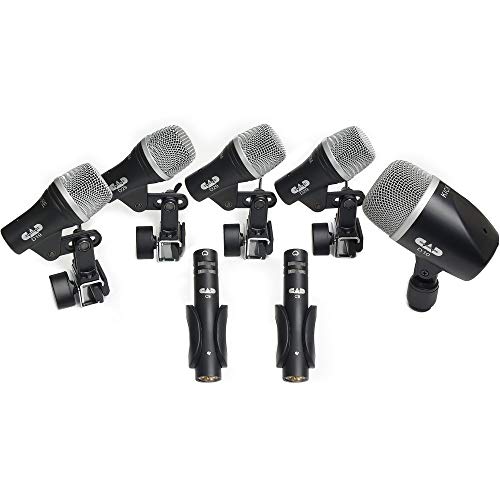 Cad Stage 7 Drum Microphone Pack With Short Tripod Microphone Stand & 7 X Xlr Cable Bundle #TOP1