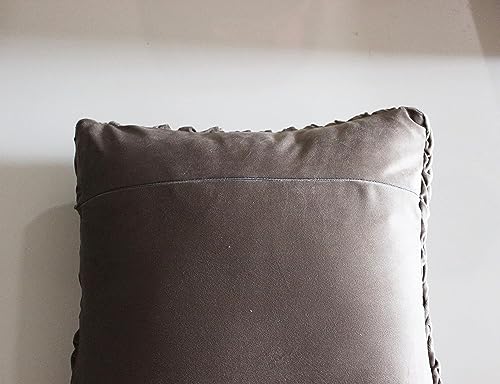 Image of Monstera Hut Corded Wavy Suede Dark Taupe Cushion Cover Pack of 1, (Cushion Cover 16x16inch) (40.6 x 40.6 cm)