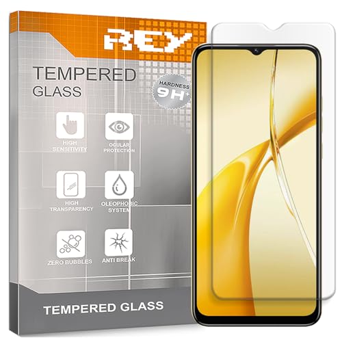 REY Displayschutz aus gehärtetem Glas für OUKITEL C57 PRO - C57s - C1, Schutzfolie, Bildschirmschutzfolie 9H+ Festigkeit, Anti-Kratzen-Öl-Bläschen