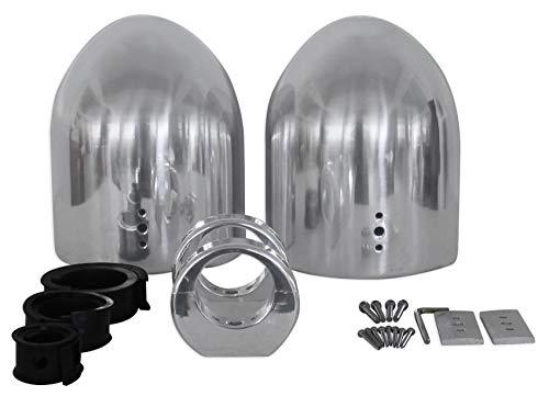Pair Rockville Mac80S 7.7" Polished Silver Aluminum Wakeboard Tower Speaker Enclosures #TOP7