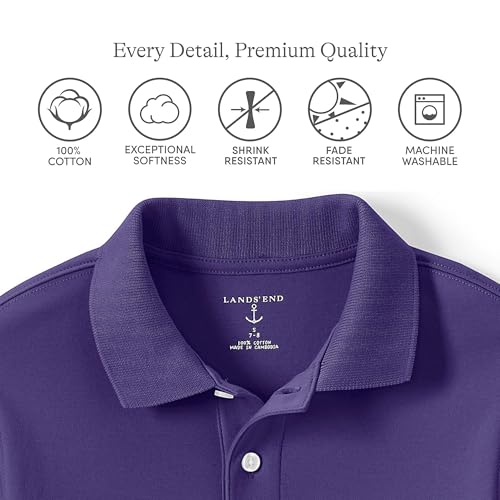 Image of Lands' End School Uniform Kids Short Sleeve Interlock Polo Shirt