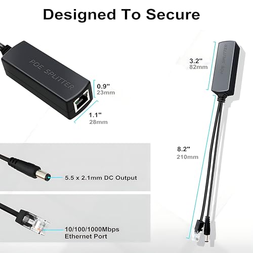 4-Pack PoE Splitter 12V 1.2A y Kit Adaptador Pasivo PoE Gigabit de 4 Pares - Bundle miniatura 4