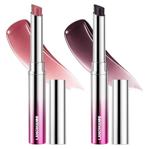 Jolilab Tinted Lip Balm Lipstick Set, 2 Colors Sheer Hydrating Lip Color, Moisturizing & Nourishing Lip Care with Natural Shine, Universal Shades for All Skin Tones(Blush Nude&Dusty Plum)