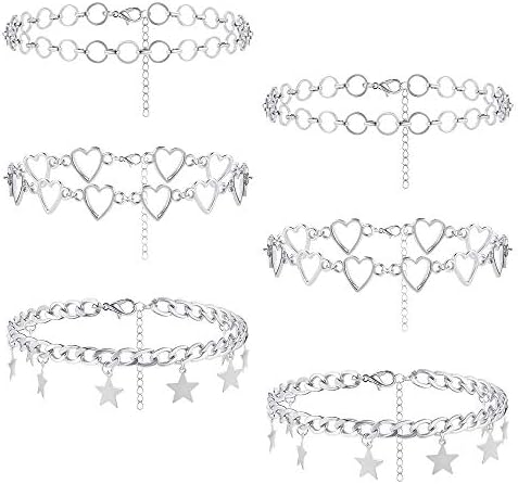 ORAZIO 6 قطع قلادة قلادة دائرة نجمة القلب سلسلة قلادة مجموعة