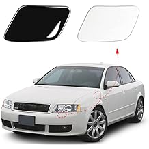 Front Bumper Headlight Washer Nozzle Cover Cap Fit for Audi A4 2002 2003 2004 2005 8E0955275D 8E0955276D Silver, Left Driver Side Xinpinsai