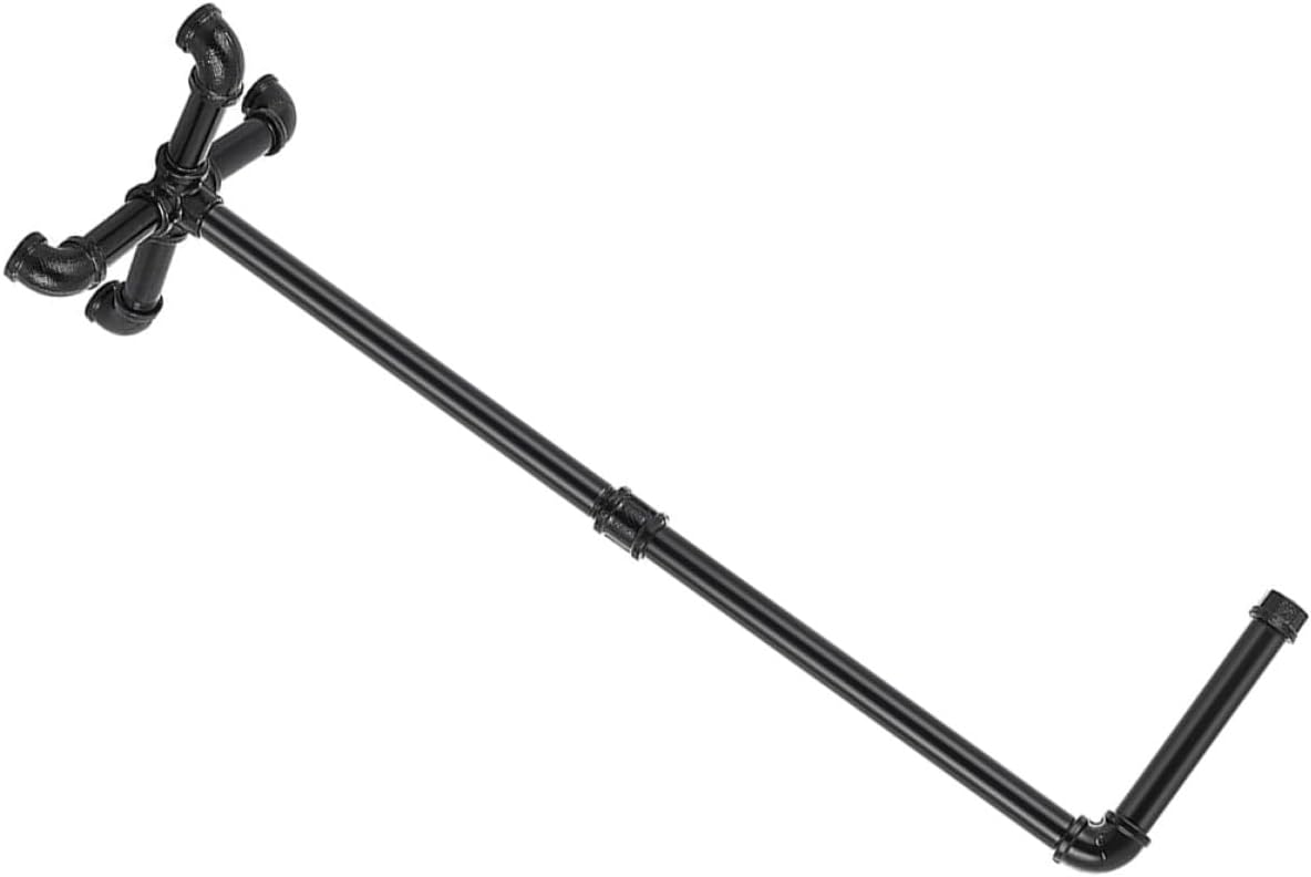 Rustic Industrial Pipe Toilet Paper Holder Stand Black Metal Bathroom Tissue Roll Storage Rack for Toilet Paper and Organizer