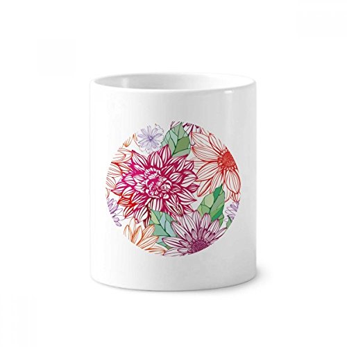 Gobelet en céramique 350ml porte-brosse à dents et crayons fleur